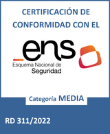 Certificación de conformidad con el Esquema Nacional de Seguridad (ENS), categoría Media, RD 311/2022
